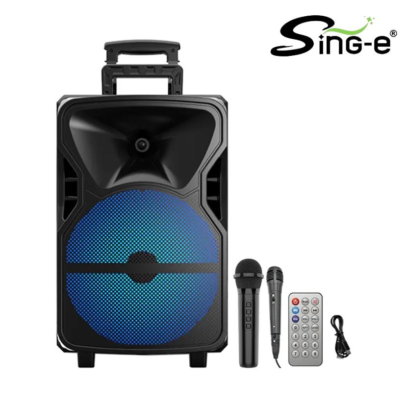 Parlante 12" Bluetooth Con 2 Microfonos Y Control/USB/AUX 3.5mm/3000 Mah