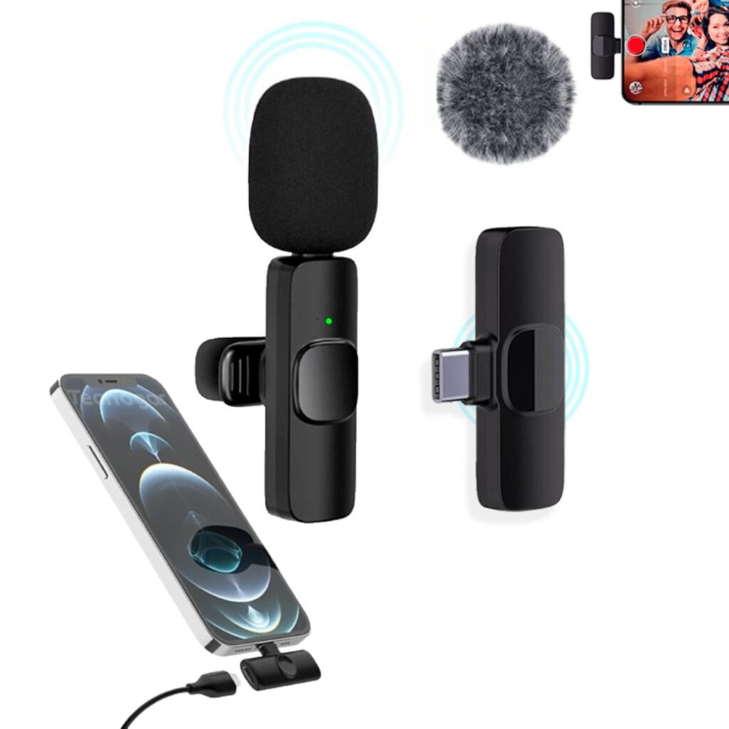 Microfono Inalambrico Solapero Para Celular Tipo-C/Tipo-C/Con Filtro