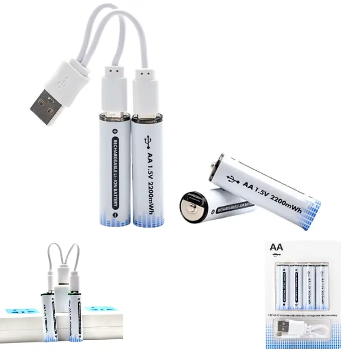 Pack 4 pilas AA recargable via USB C+Cable