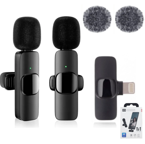 2 Microfonos Inalambricos Solaperos Para Iphone/Con Filtro/Con Puerto De Carga
