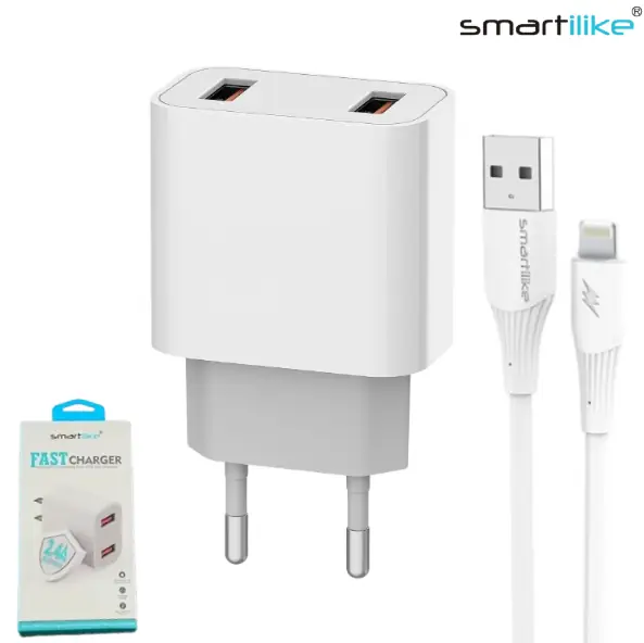 Cargador De Pared USB 2.4+Cable Iphone