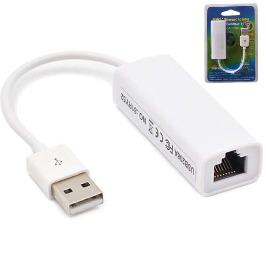 Adaptador usb 2.0 ethernet rj45 red 100mbps