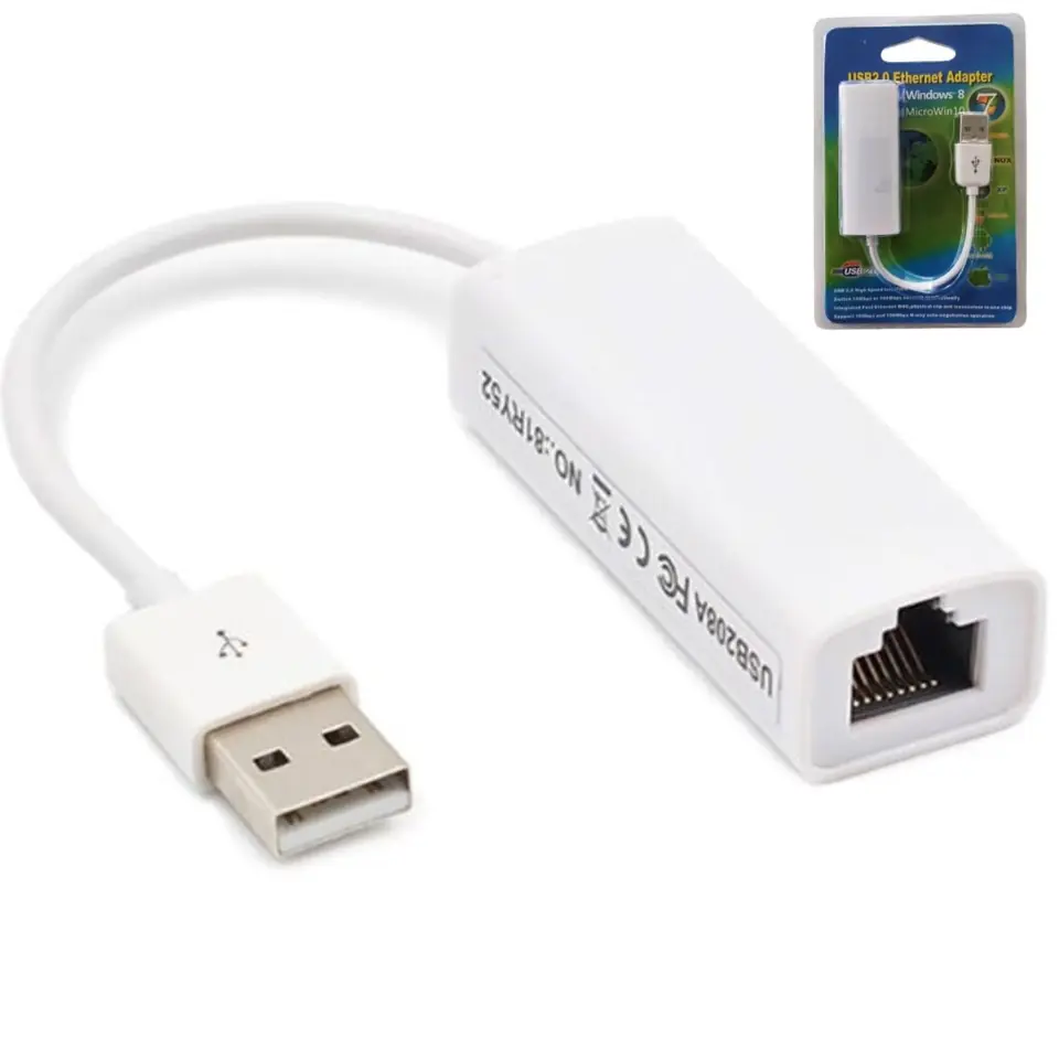 Adaptador usb 2.0 ethernet rj45 red 100mbps