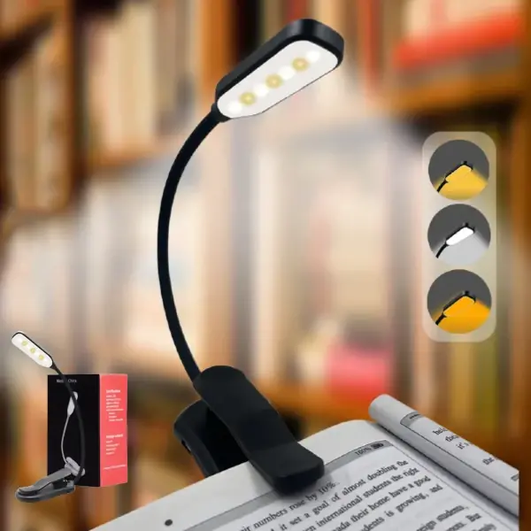 Luz Led Con Pinza Para Lectura Recargable
