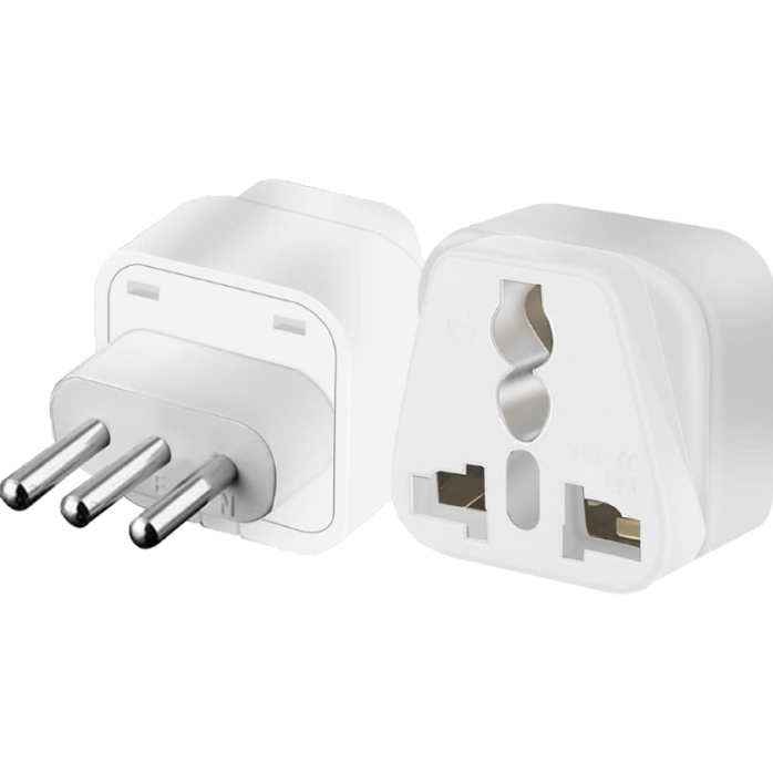 Adaptador De Enchufe Corriente 3 En Linea A Patas Multi-Formato 10A/2500W
