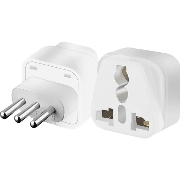Adaptador De Enchufe Corriente 3 En Linea A Patas Multi-Formato 10A/2500W