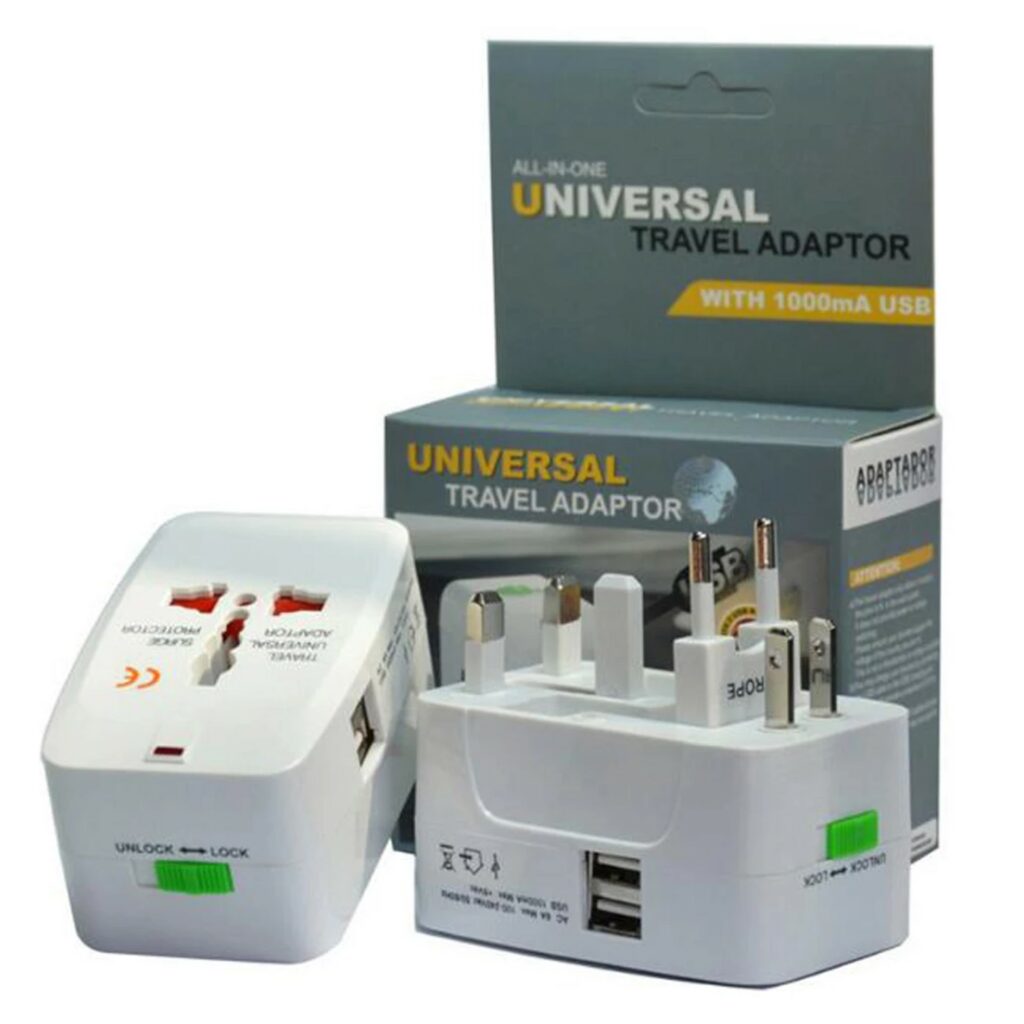 Adaptador De Viaje Con 2 USB