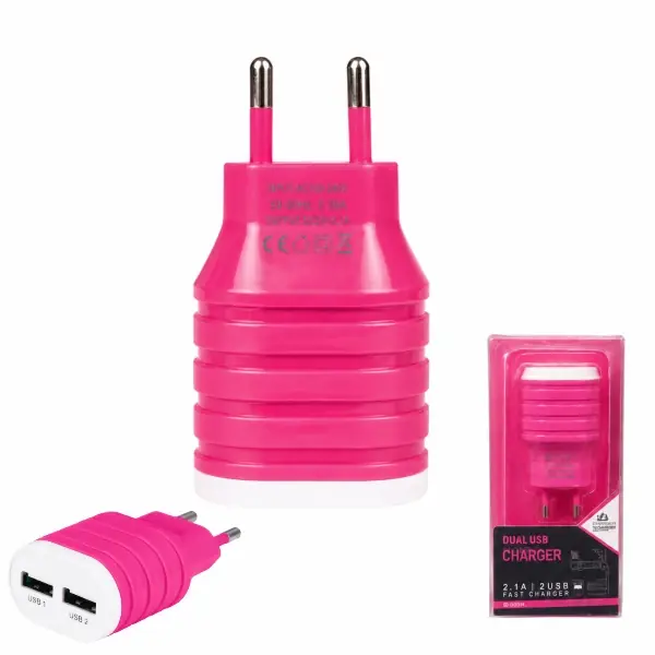 Cargador Pared Doble USB 2.1A