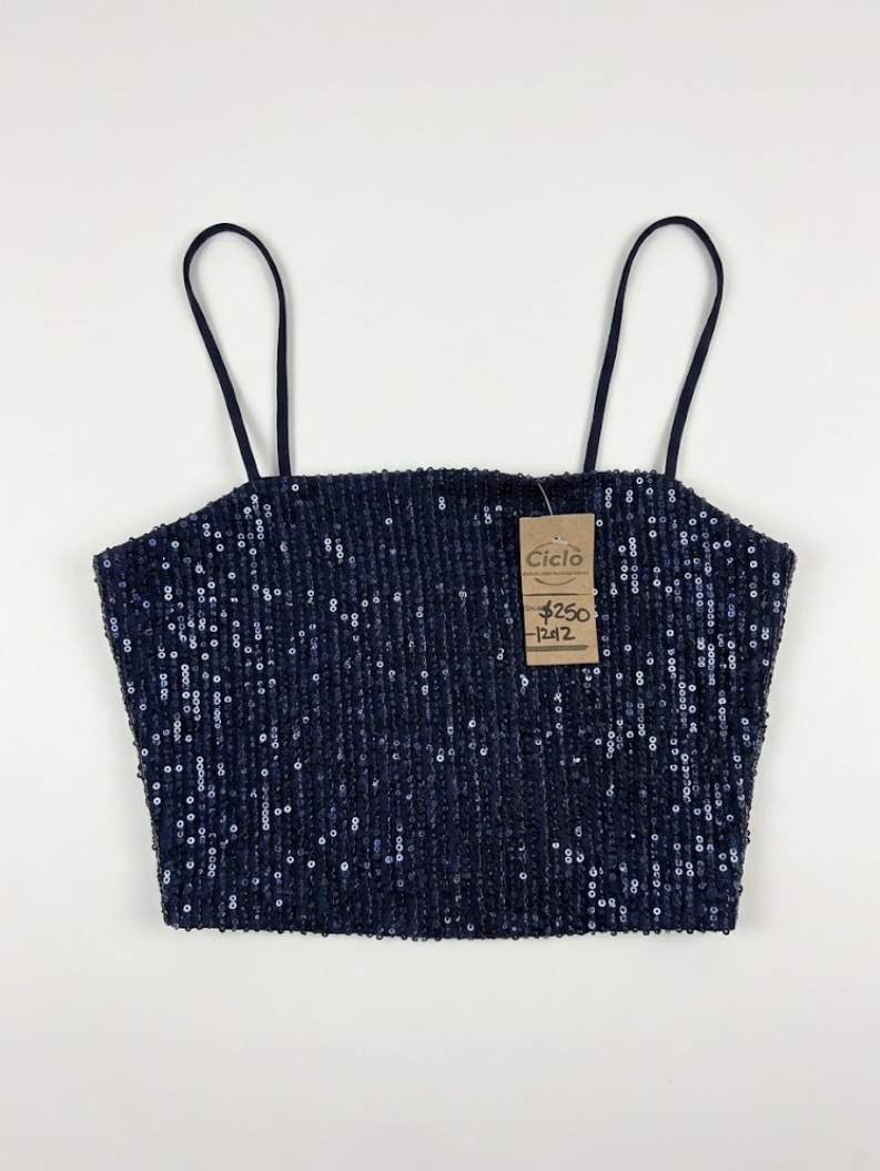 Top con lentejuelas talle M