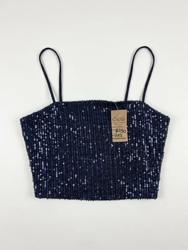 Top con lentejuelas talle M