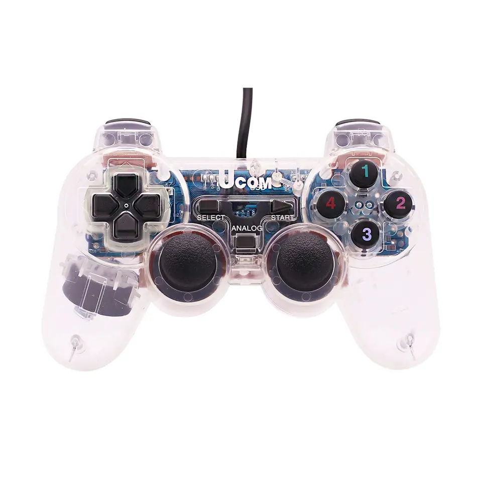 JOYSTICK CABLEADO USB TRANSPARENTE BLANCO