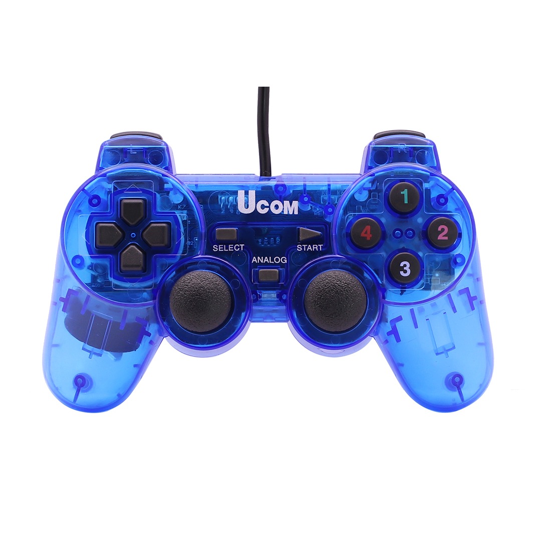 JOYSTICK CABLEADO USB TRANSPARENTE AZUL