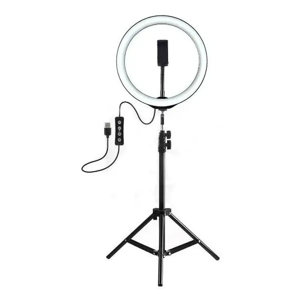 Aro Anillo De Luz COMPLETO Led 26cm / USB 5V / 15W / 120 LEDS / Con Soporte Flexible Para Celular
