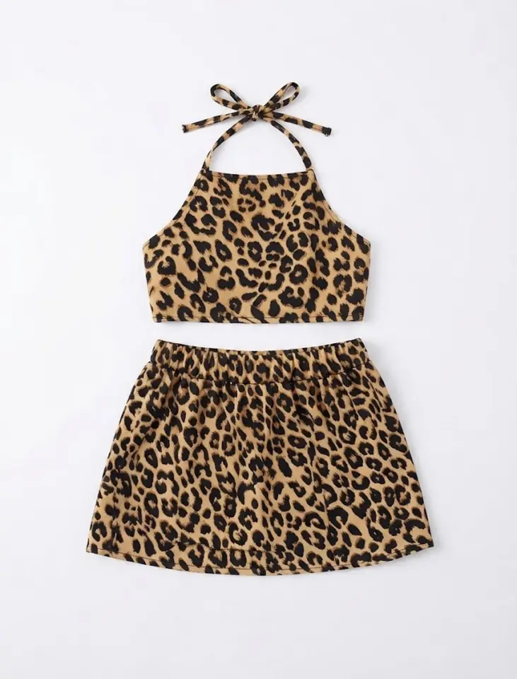Pollera y top Animal Print talle 10-12 meses