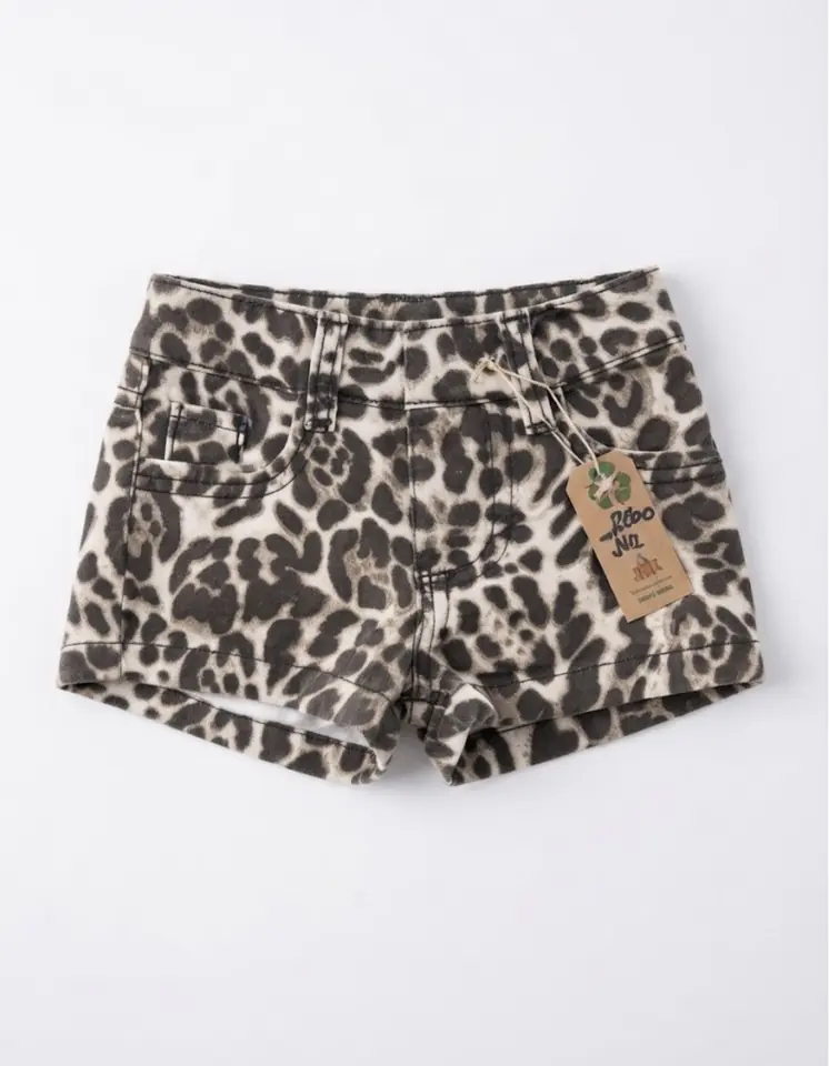 Short Jean Animal Print Talle 8-10 meses