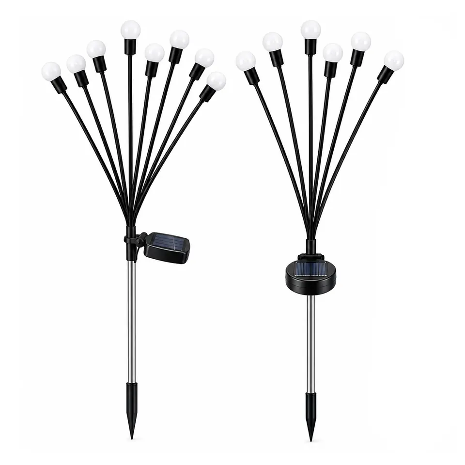 PACK X2 ESTACA PINCHO DE JARDIN SOLAR LUCES CALIDAS LUCIERNAGA