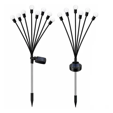 PACK X2 ESTACA PINCHO DE JARDIN SOLAR LUCES CALIDAS LUCIERNAGA