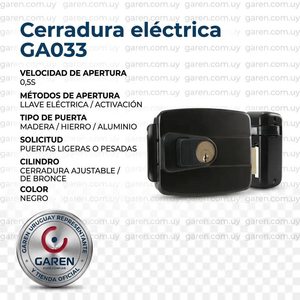 Cerradura 12 volts 2A Ga033 Con Boton