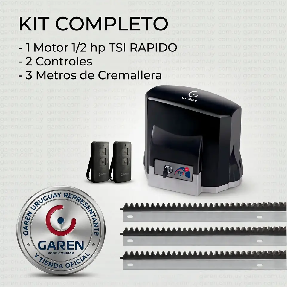 Motor para portón corredizo KDZ 1/2 Hp TSI RAPIDO Kit Completo