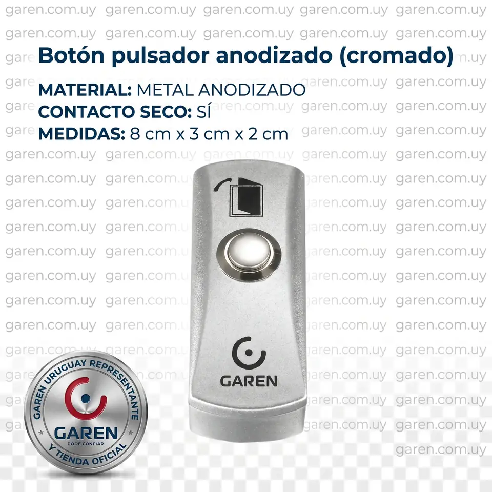 Botón pulsador anodizado (cromado)