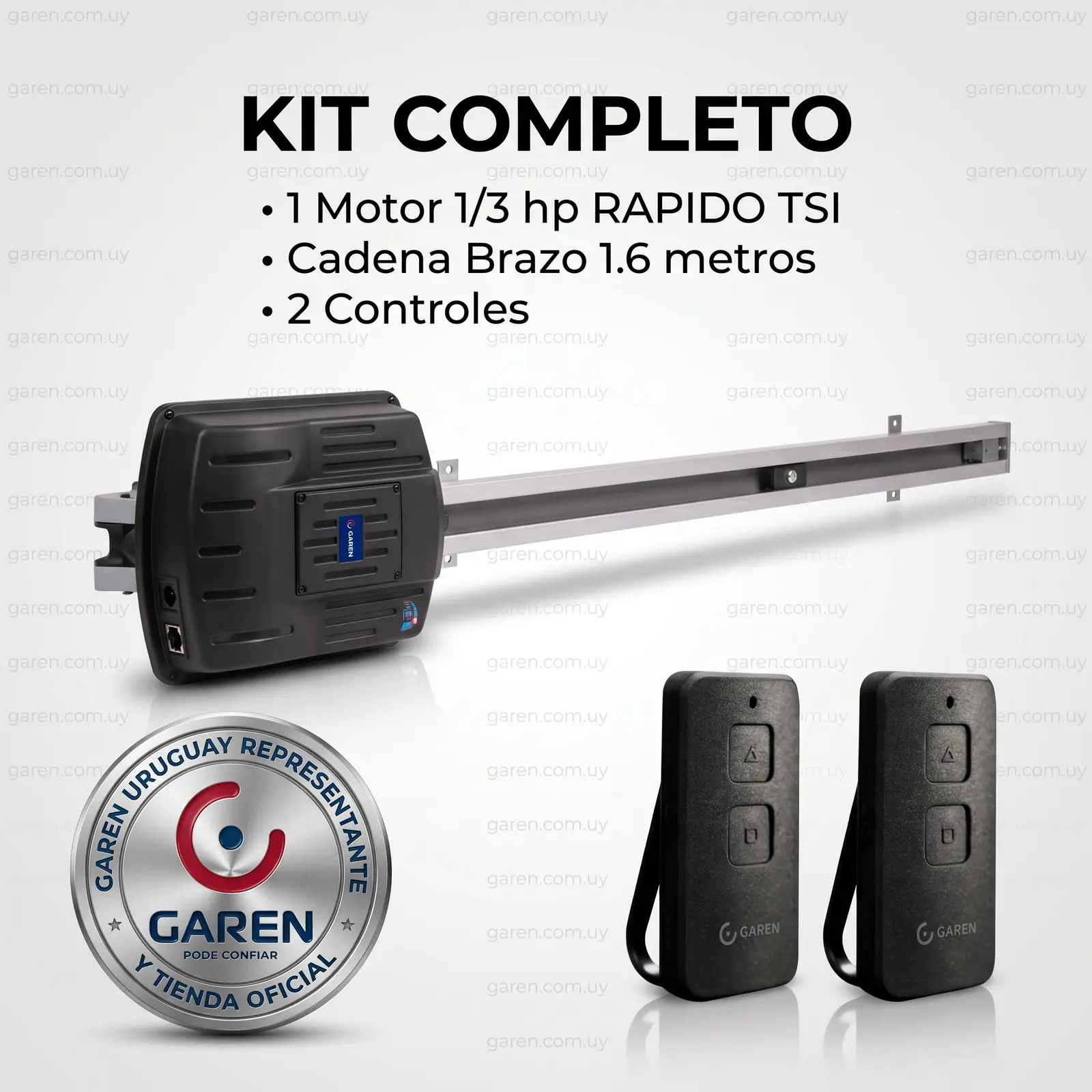 Motor para Portón Basculante Garen Cadena TSI 1/3 HP Rápido – 1,6 m
