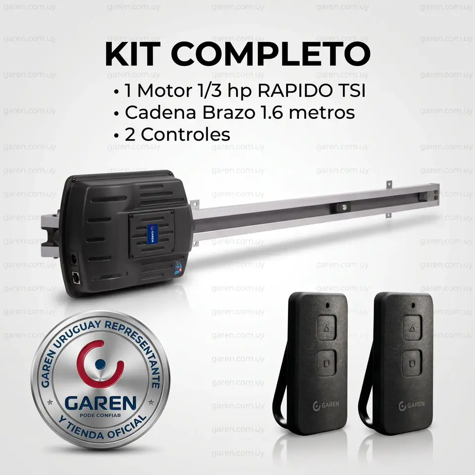 Motor para Portón Basculante Garen Cadena TSI 1/3 HP Rápido – 1,6 m