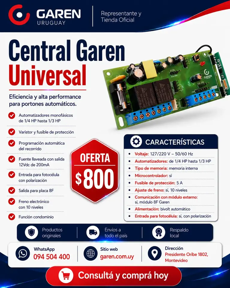 Central Universal Garen, Compatible con Ppa / RCG / Omega Sat / Seg