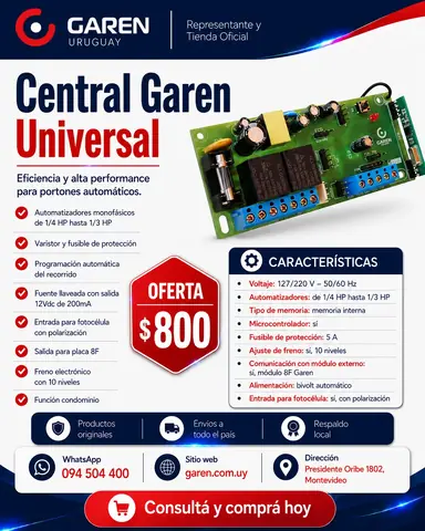 Central Universal Garen, Compatible con Ppa / RCG / Omega Sat / Seg