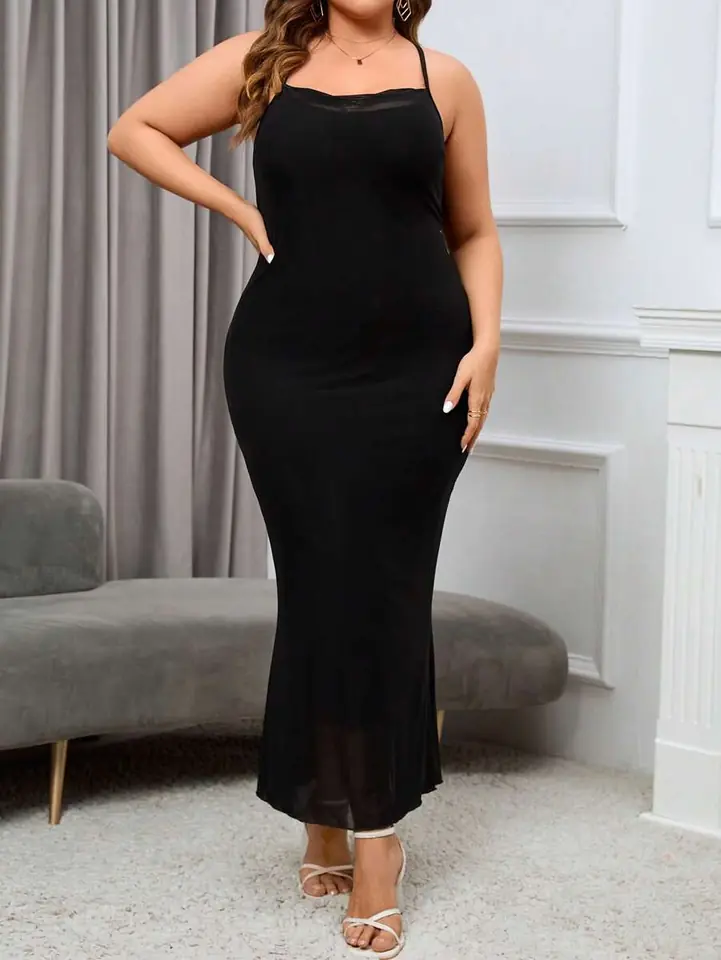 Vestido negro largo cruzado 1 XL