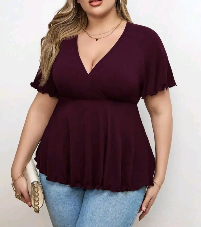 Blusa cruzada bordó 2 XL al 4 XL