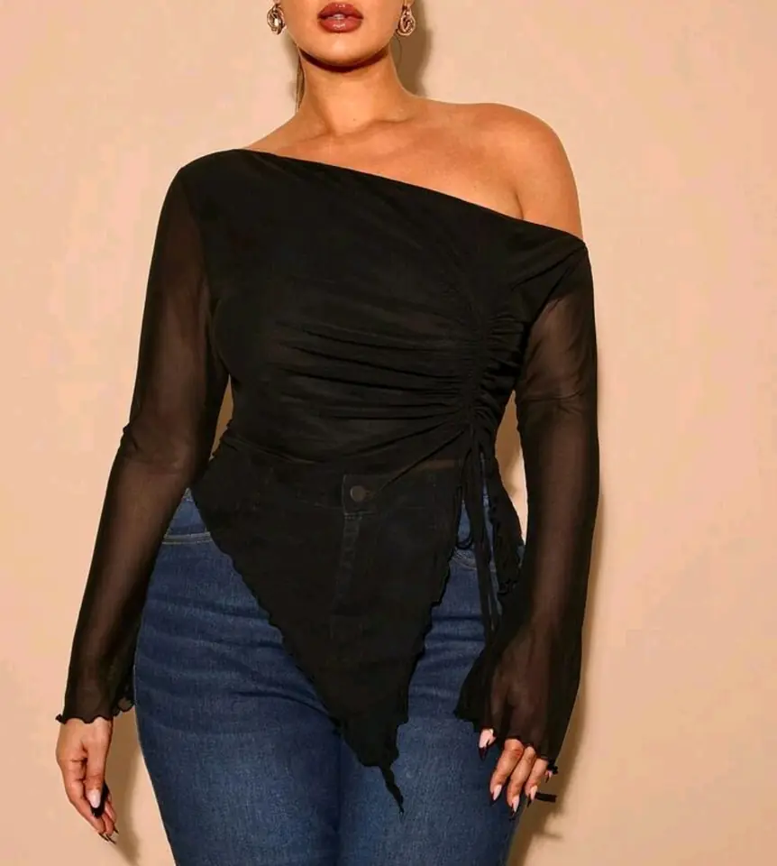 Blusa negra asimétrica 2 XL al 5 XL