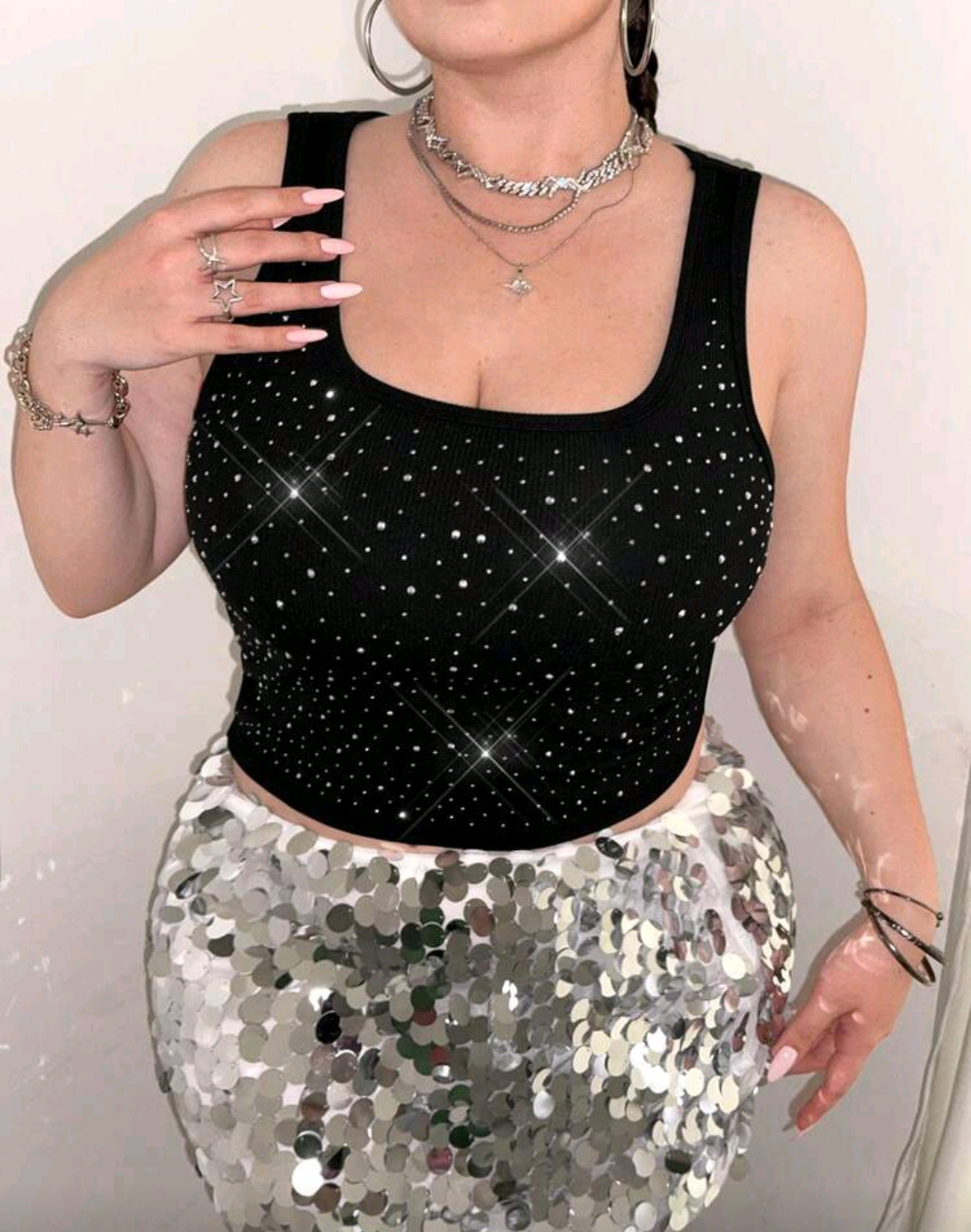 Musculosa con brillos 2 XL y 4 XL