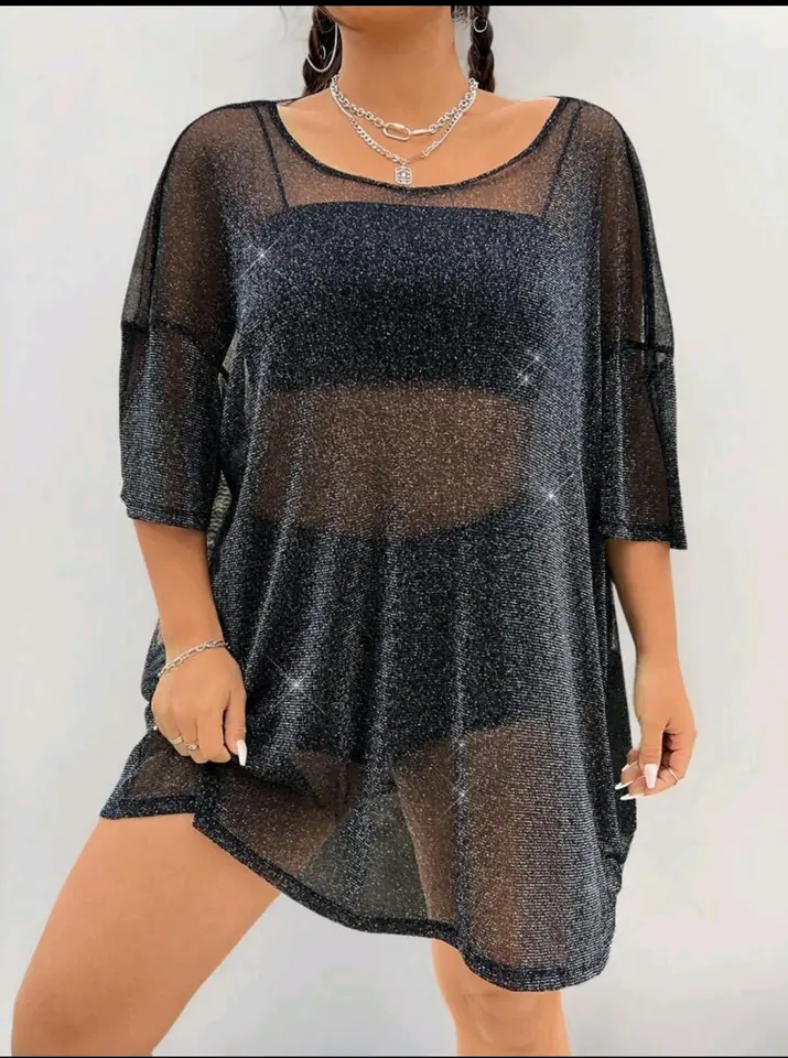 Remerón negro con brillos 1 XL al 4 XL