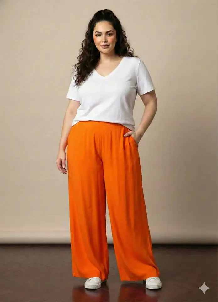 Pantalón anaranjado bien ancho