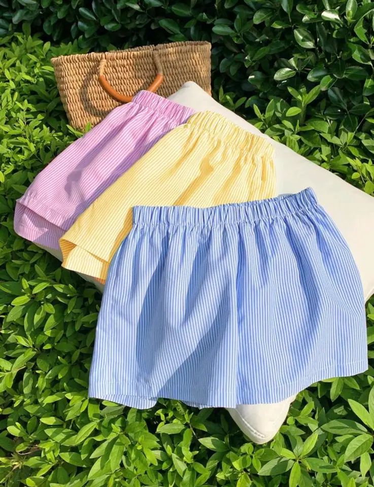Short a rayas 3 XL: celeste, amarillo y rosa
