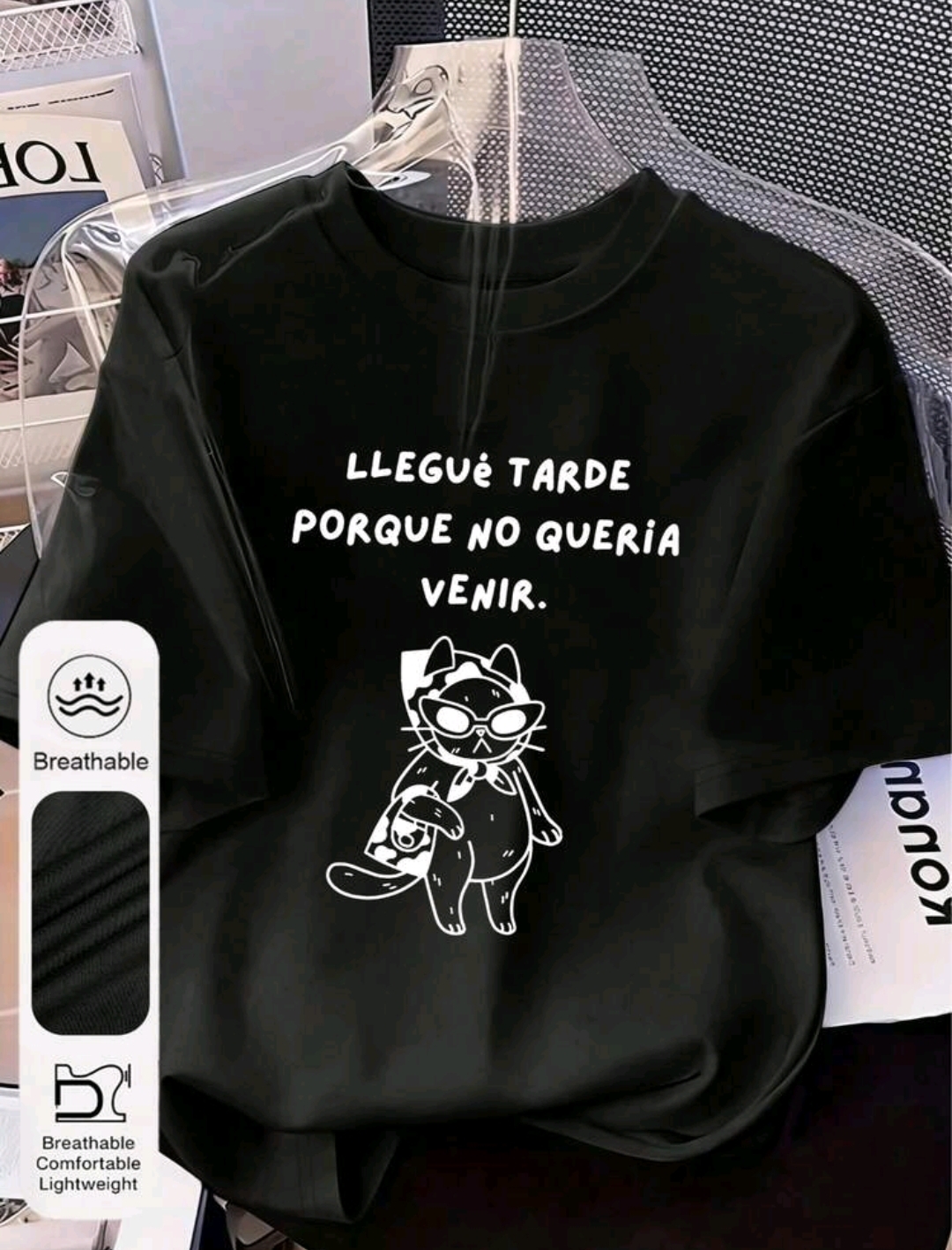 Remera negra estampada 4 XL