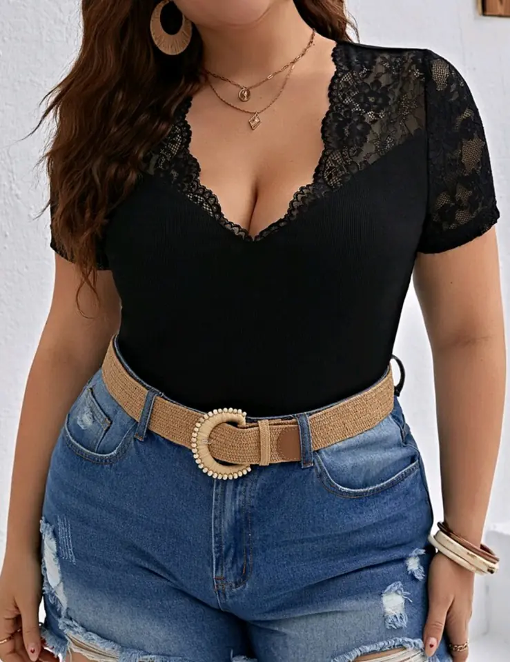 Blusa con encaje 2 XL al 4 XL