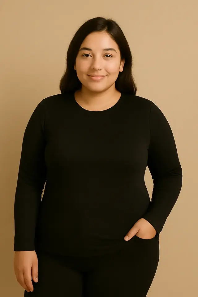 Camiseta térmica aterciopelada: negro