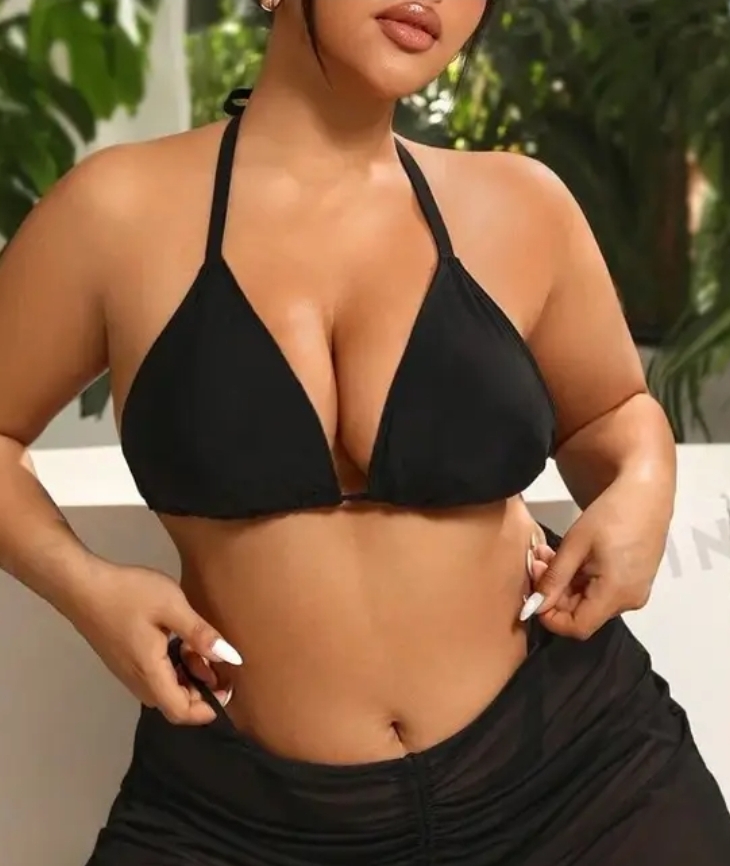 Top de bikini negro 3 XL y 4 XL