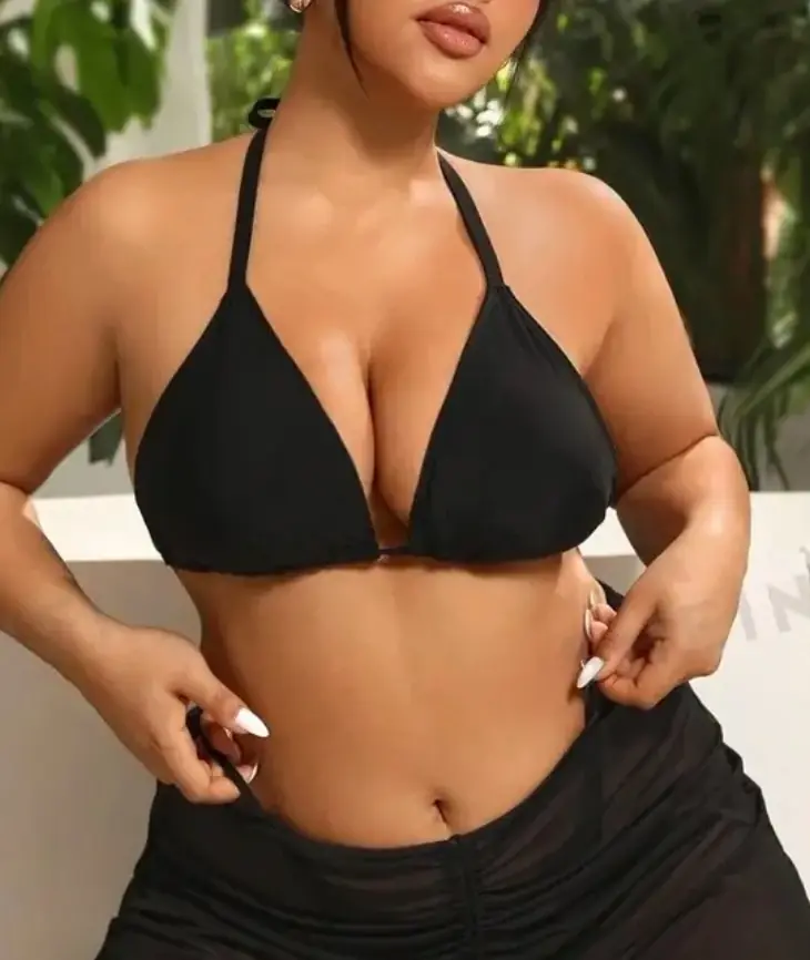 Top de bikini negro 3 XL y 4 XL