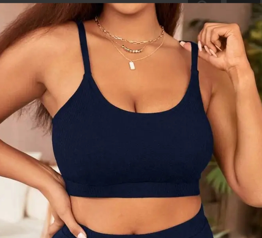 Top de bikini azul marino 4 XL