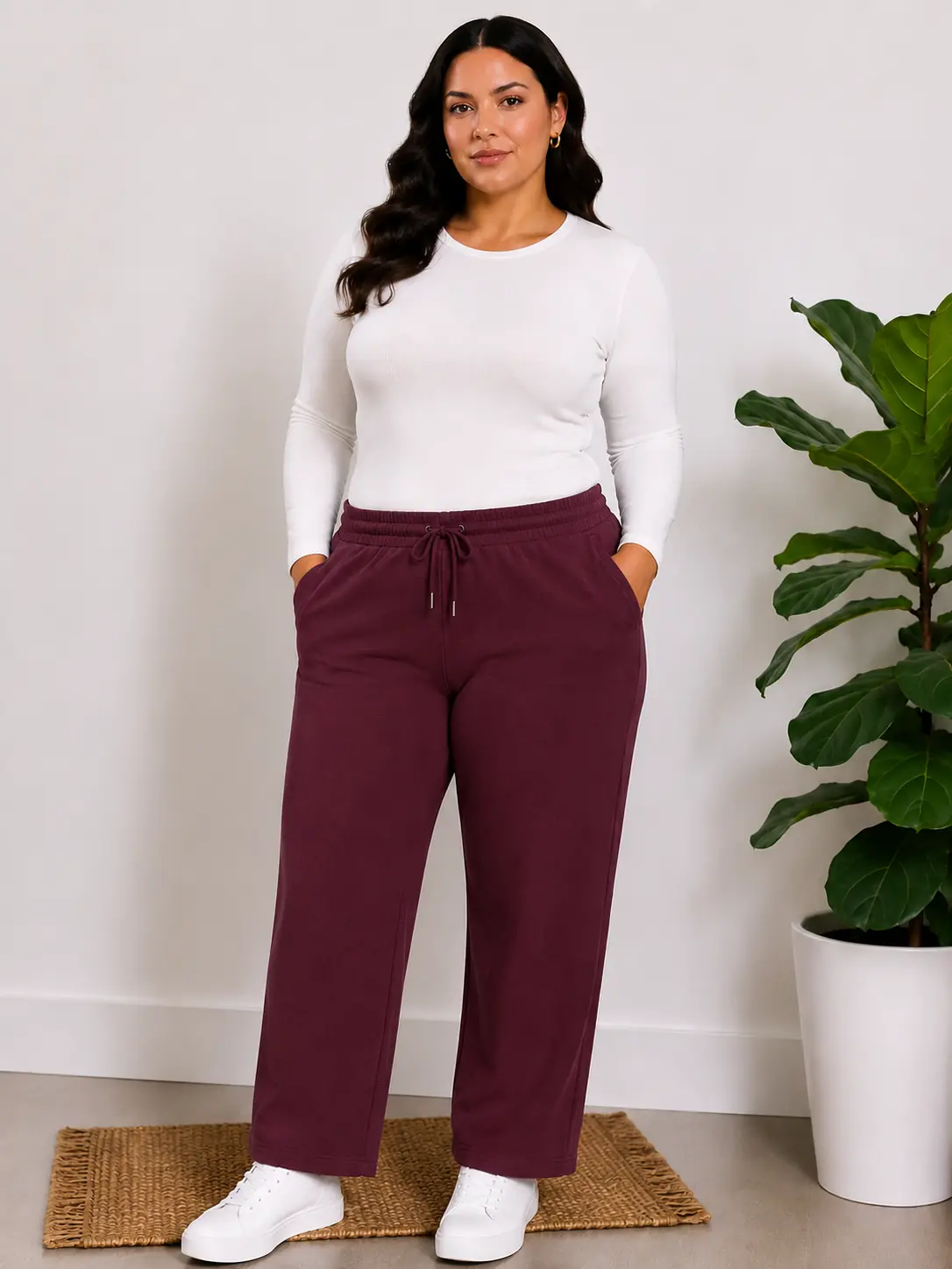 Pantalón deportivo bordó 1 XL, 3 XL y 4 XL