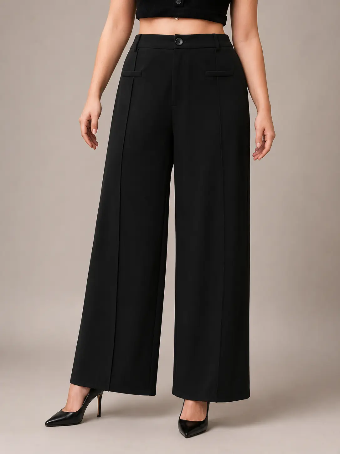 Pantalón de vestir ancho negro 2 XL al 4 XL