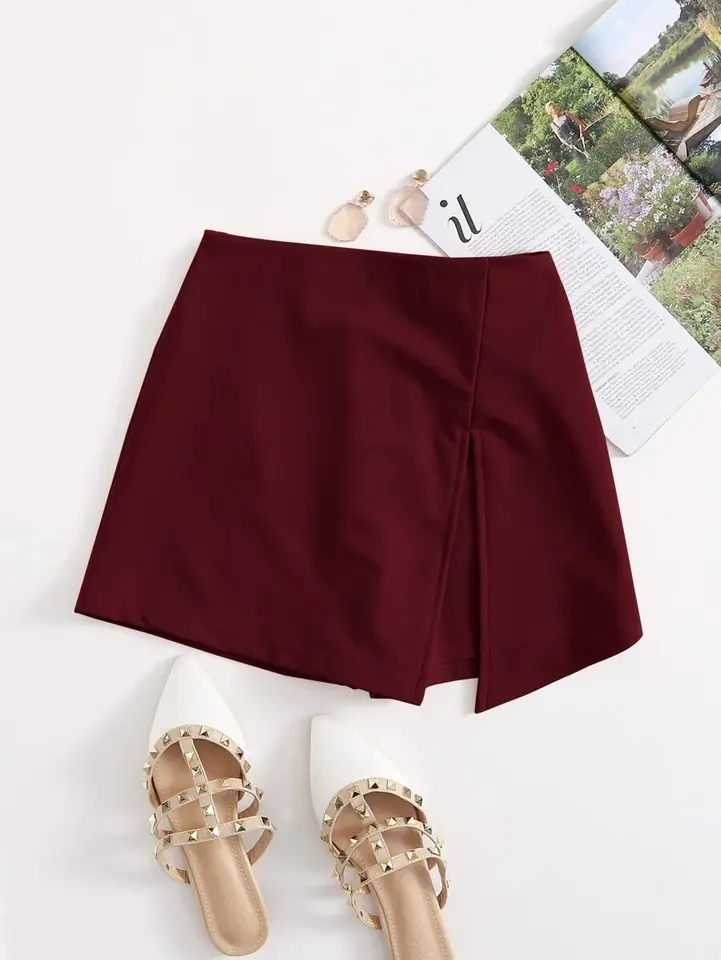 Short-pollera bordó 2 XL al 4 XL