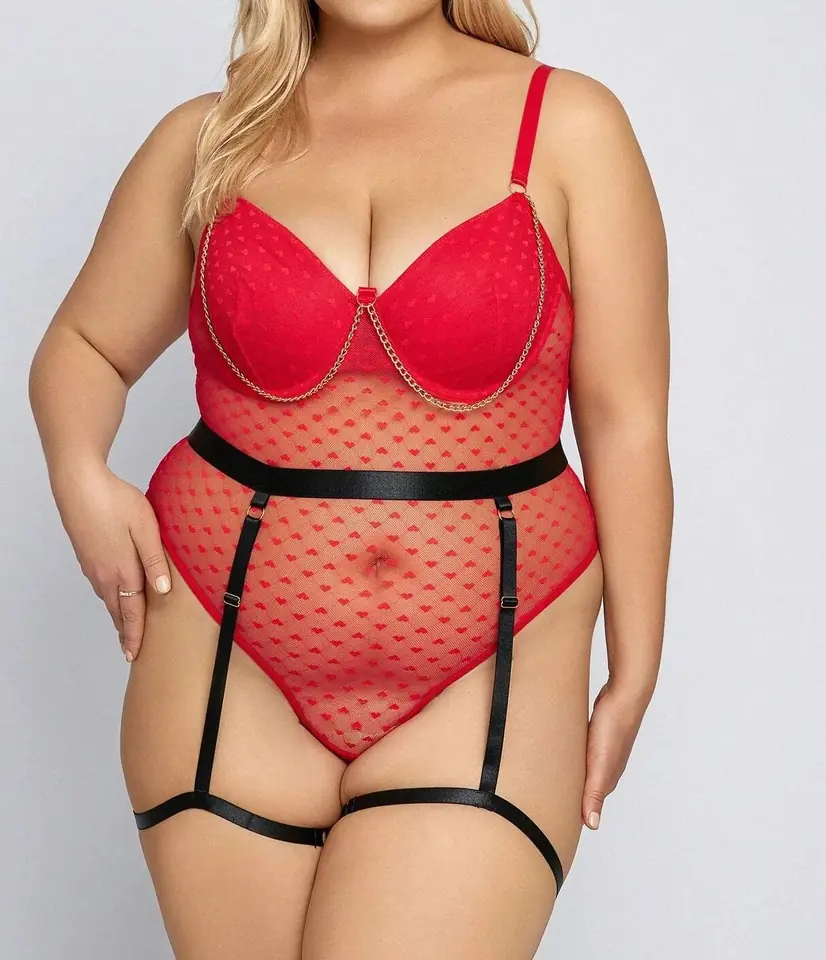 Body rojo con liga negra 2 XL y 4 XL