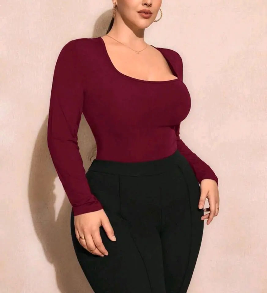 Body bordó cuello cuadrado 3 XL