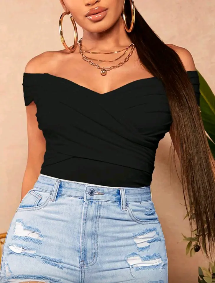 Blusa negra cruzada 1 XL al 4 XL