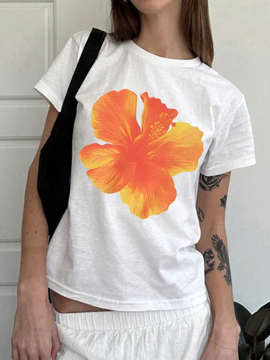Remerón blanco estampado flor 2 XL