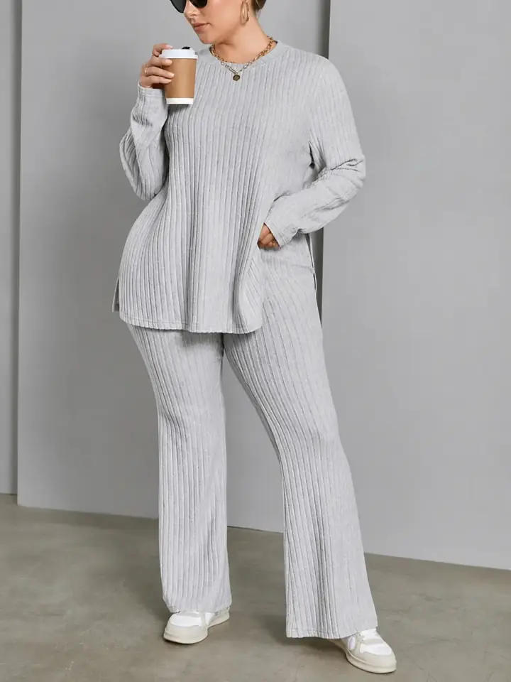 Pantalón gris acanalado 2 XL y 5 XL