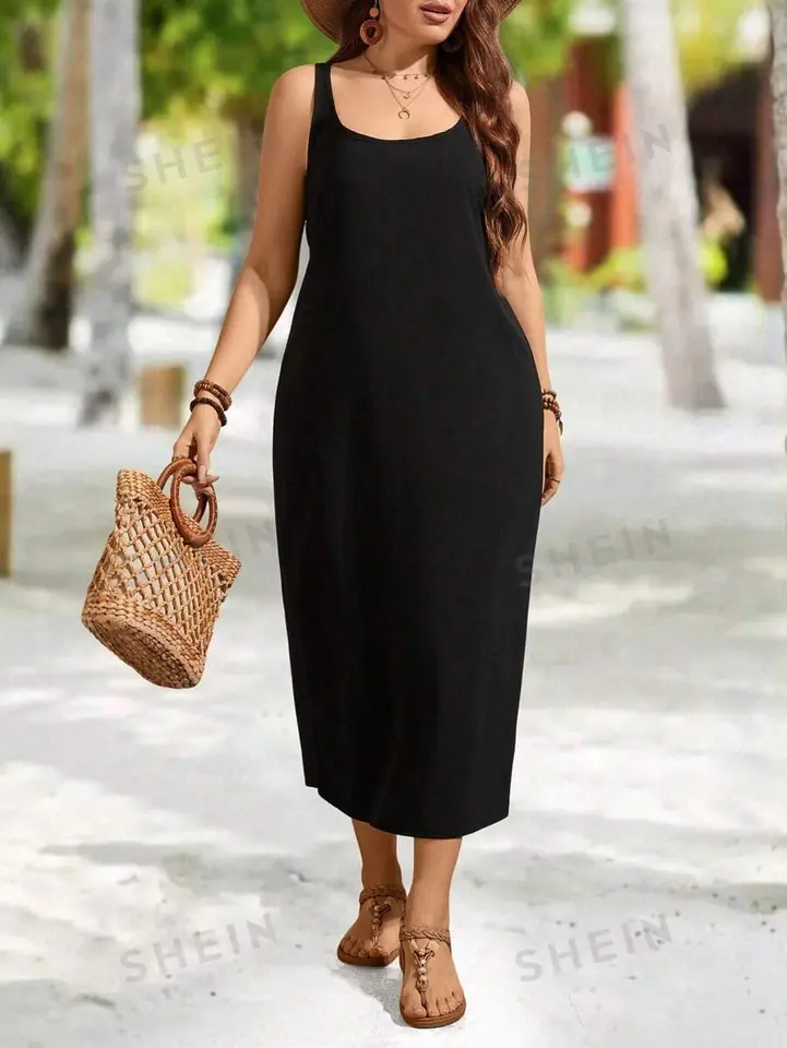 Vestido negro largo 1 XL y 3 XL